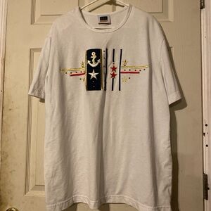 Classic White Tee with Nautical Embroidery